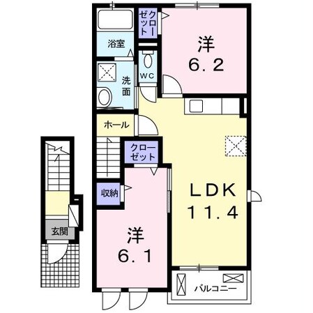 セントポーンズ小城Ｅの物件間取画像